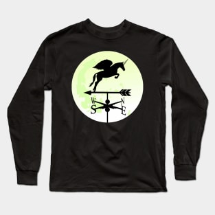 unicorn moon weathervane Long Sleeve T-Shirt